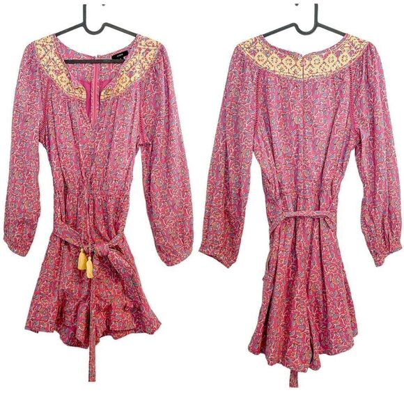 J Crew Embroidered Romper Pink Vines 6 - Picture 5 of 10